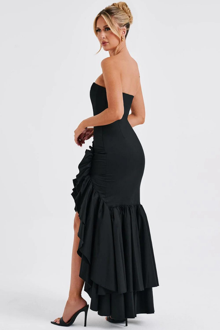 SILVIA STRAPLESS MAXI DRESS - BLACK