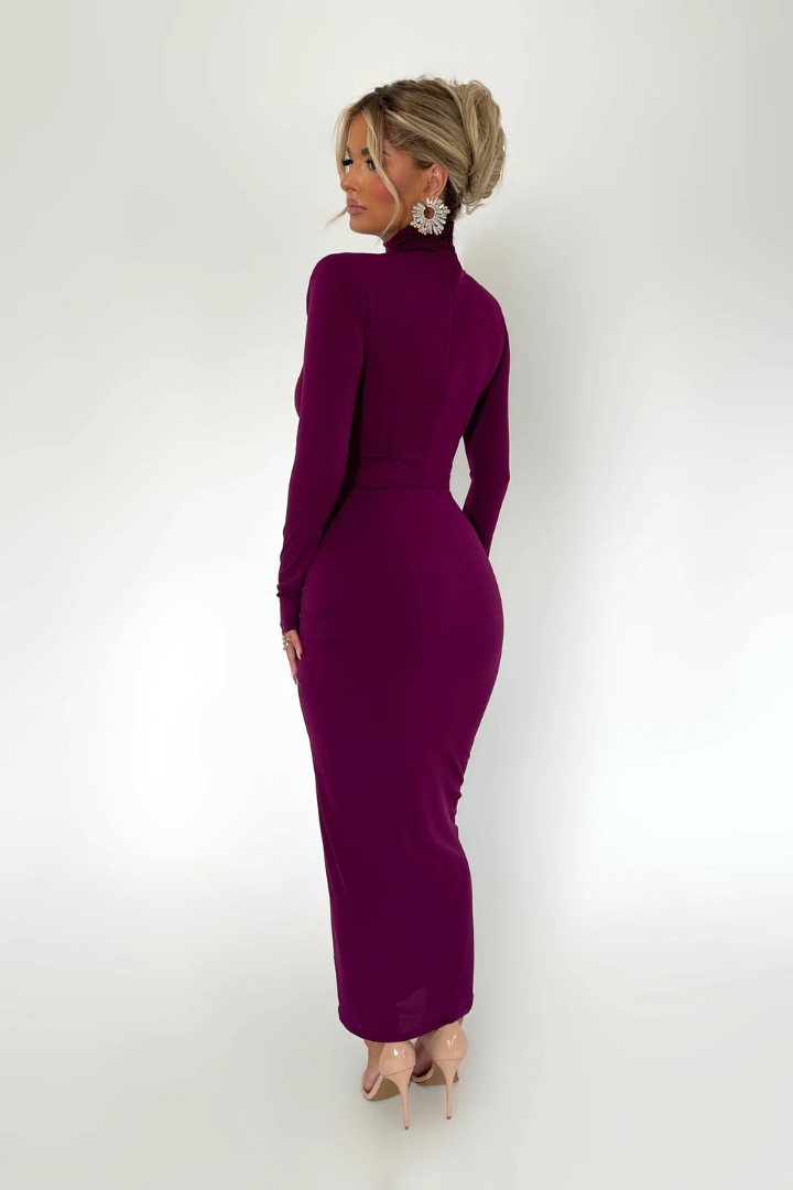 MAVIS LONG SLEEVE MAXI DRESS - PURPLE