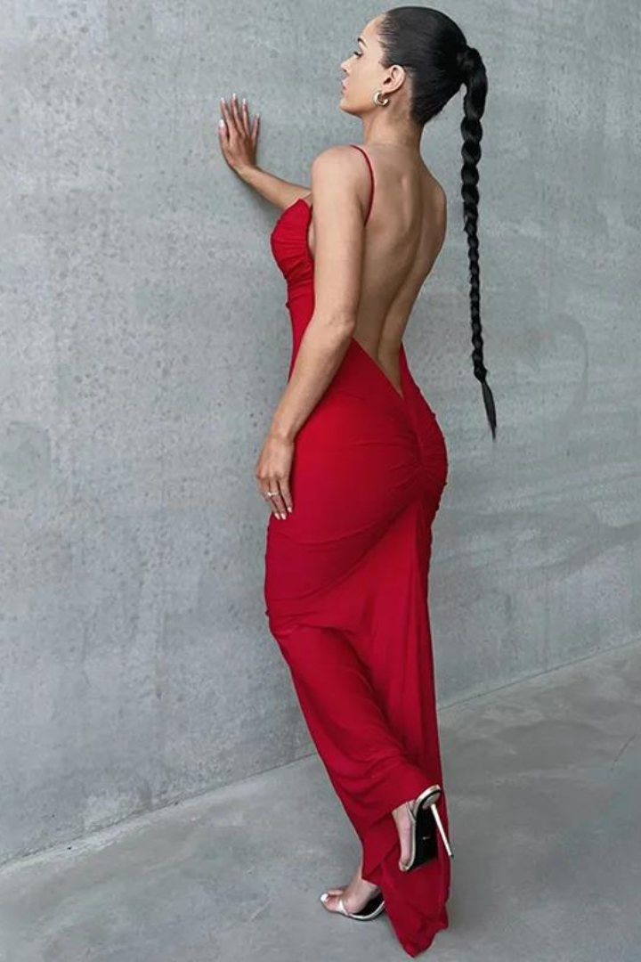 VERA SLEEVELESS MAXI DRESS - RED