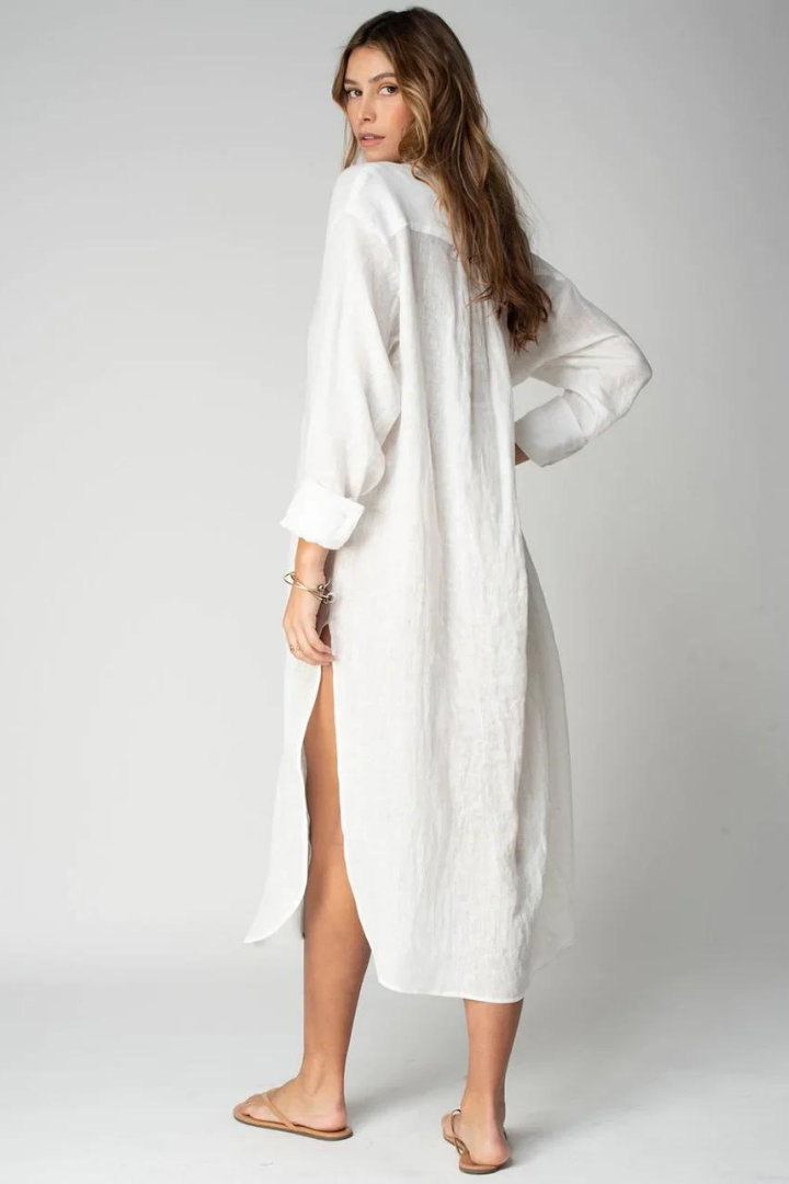 MARITZA LONG SLEEVE MAXI DRESS - WHITE