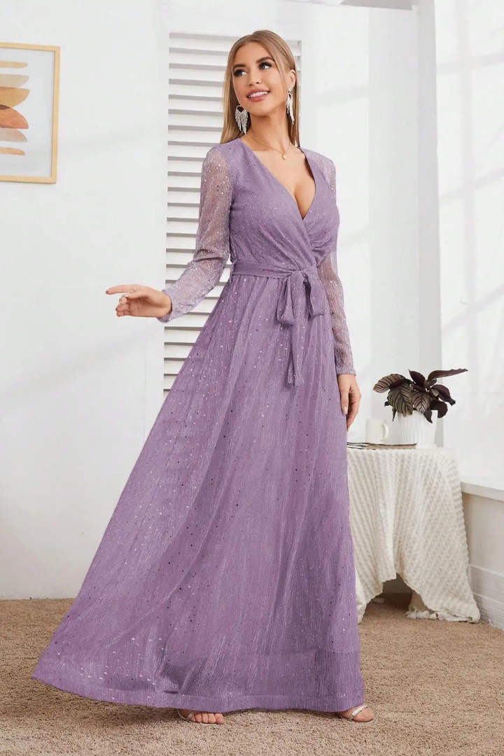 BELLE WRAP MAXI DRESS - LIGHT PURPLE