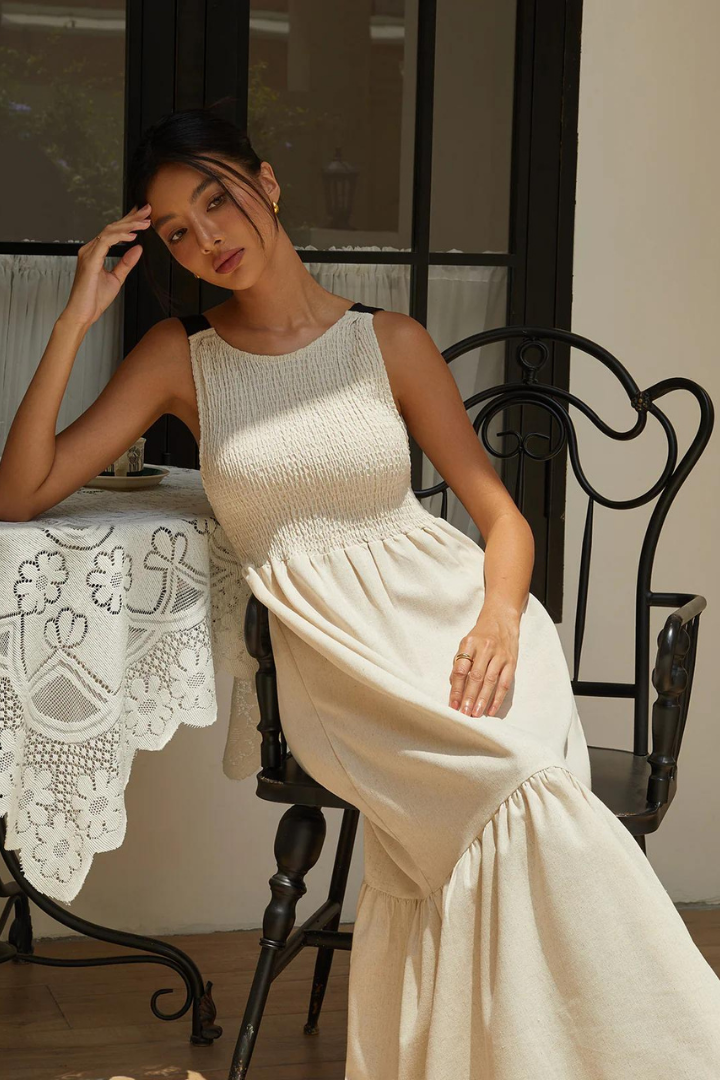 ROSALINE MAXI DRESS - BEIGE