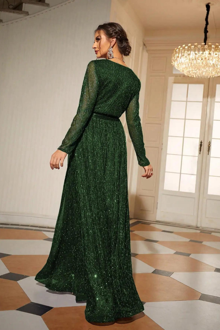 BELLE WRAP MAXI DRESS - GREEN