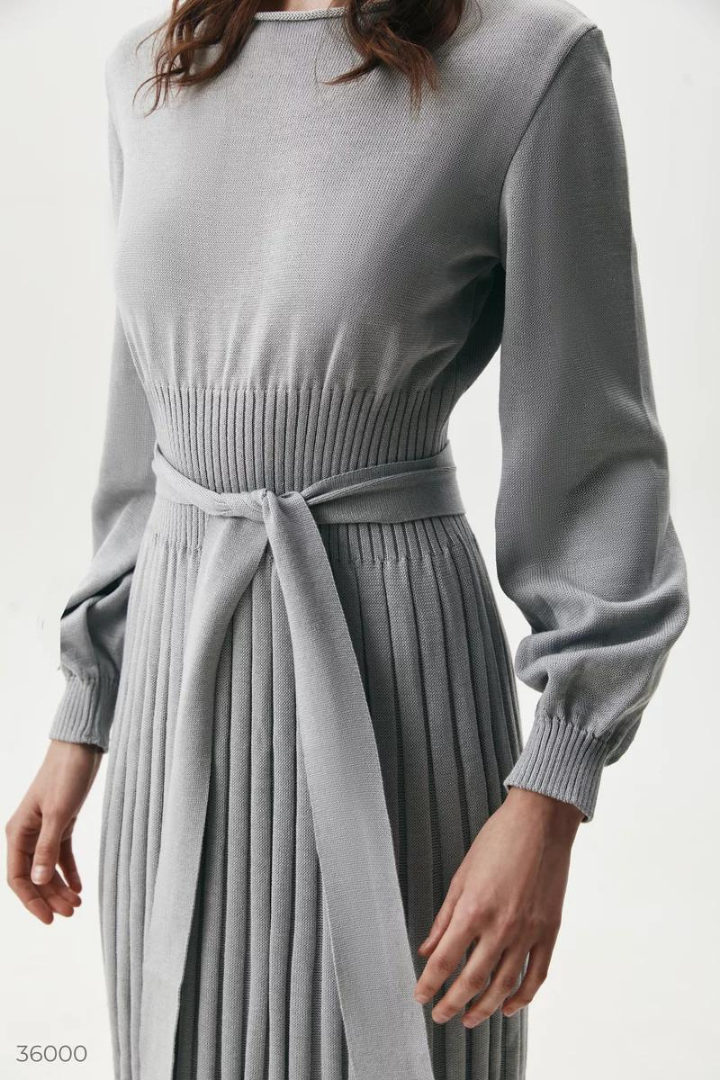 CLAUDIA MIDI KNIT DRESS - GRAY