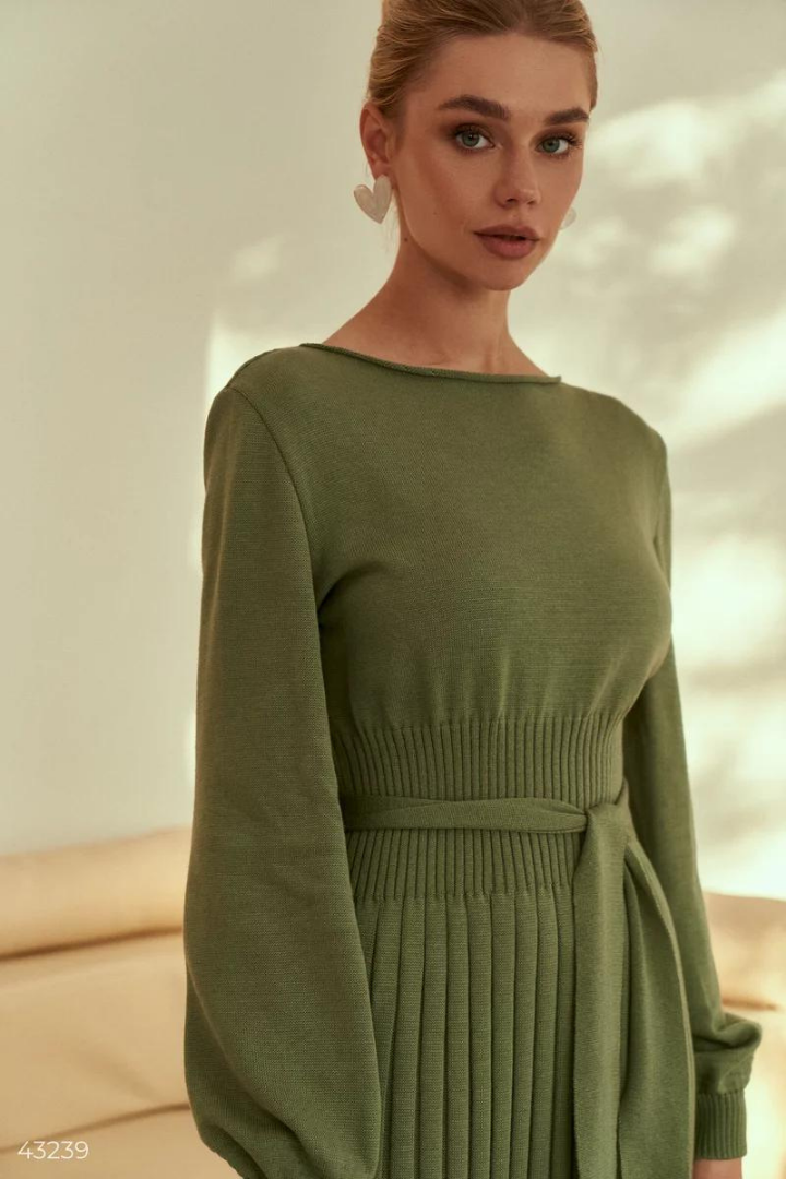 CLAUDIA MIDI KNIT DRESS - GREEN