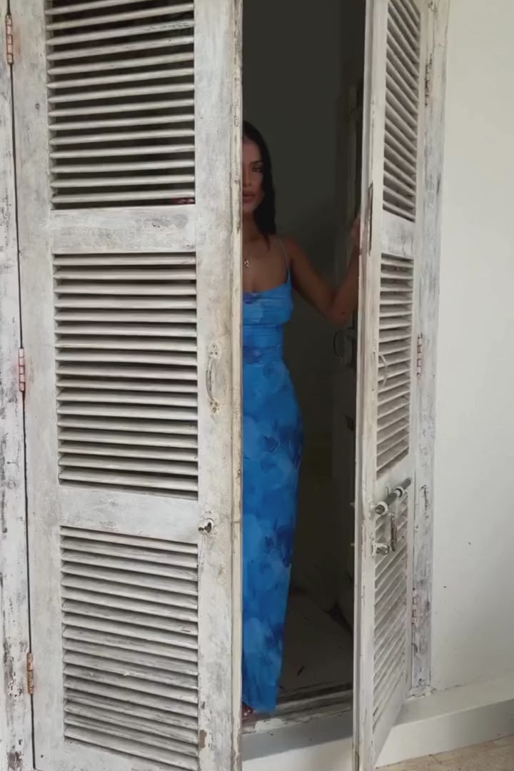 ARLO SLEEVELESS MAXI DRESS - BLUE