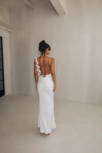 RUBY MAXI LONG DRESS-RED - Wine Red - S