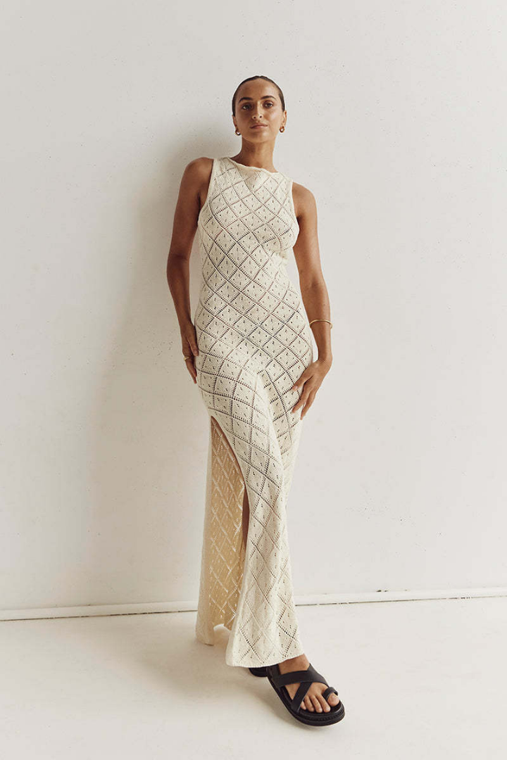 MALTERA SPLIT MAXI DRESS - BLACK &quot; breng more sizes &quot;