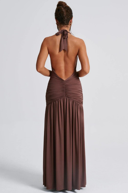 SOFÍA HALTER MAXI DRESS - White - M