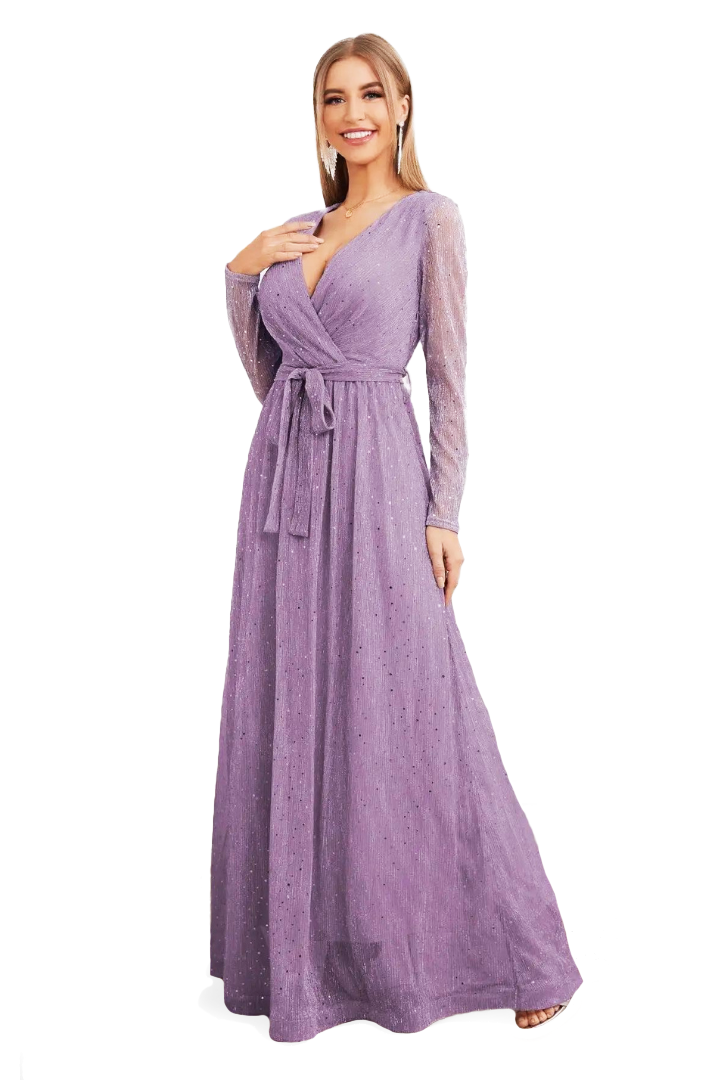 BELLE WRAP MAXI DRESS - LIGHT PURPLE
