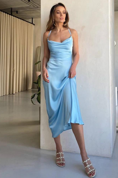 WINTA HALTER MAXI DRESS - SKY BLUE - Blue - M