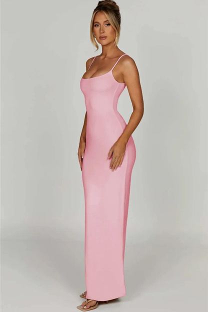 TERESE SLEEVELESS MAXI DRESS-STEEL - Khaki - M