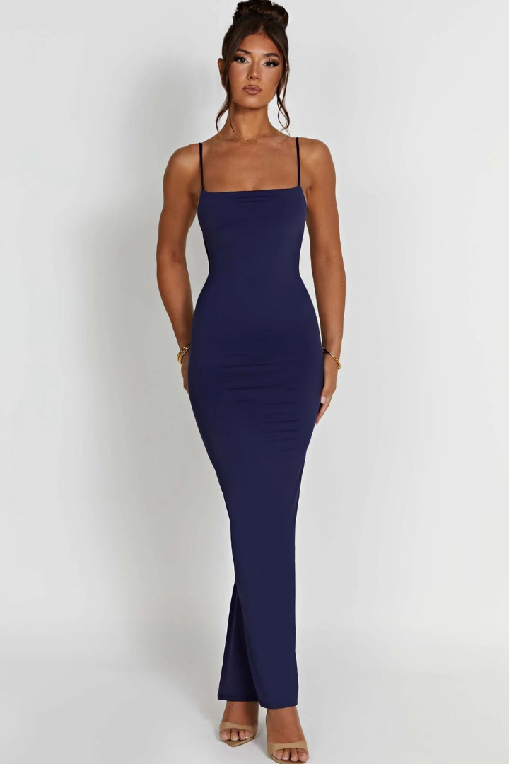 ROSE SLEEVELESS MAXI DRESS - CHOCOLATE - Navy Blue - M