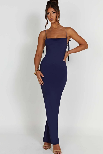 ROSE SLEEVELESS MAXI DRESS - CHOCOLATE - Navy Blue - M