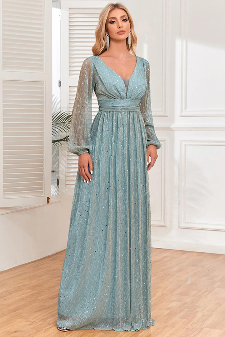 AKRISNA SEQUIN MAXI DRESS - GREEN