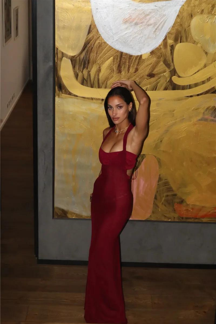 ANTOINETTE MAXI DRESS - RED WINE - Black - M