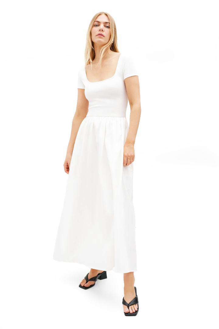LEONARA MAXI DRESS - WHITE - white - L