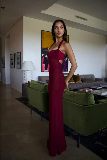 ANTOINETTE MAXI DRESS - RED WINE - Black - M