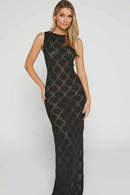 MALTERA SPLIT MAXI DRESS - BLACK &quot; breng more sizes &quot;