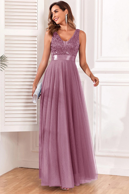 AGNÈS SEQUIN MAXI DRESS - PURPLE