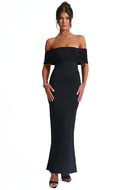 KARLA STRAPLESS MAXI DRESS - BLACK - Wine Red - M