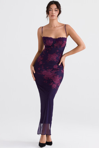 DANIELA MAXI DRESS - GRAPE FLORAL