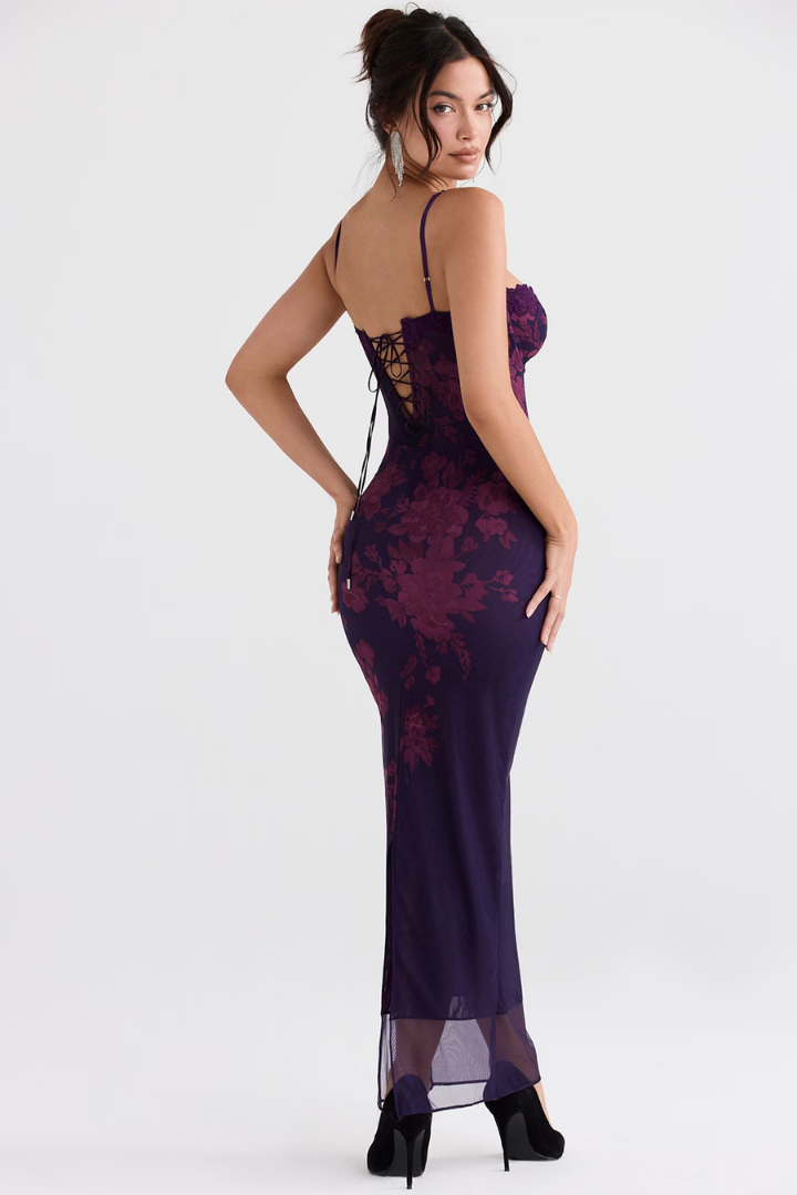 DANIELA MAXI DRESS - GRAPE FLORAL