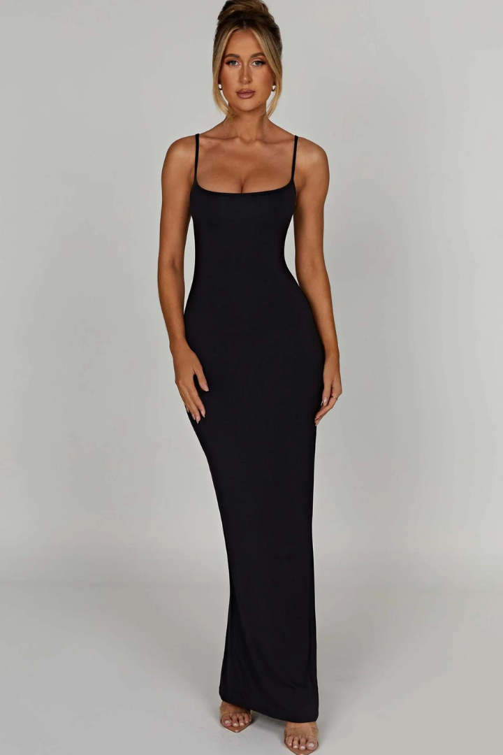 TERESE SLEEVELESS MAXI DRESS-STEEL - Khaki - M