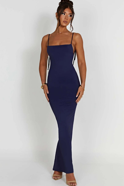 ROSE SLEEVELESS MAXI DRESS - CHOCOLATE - Navy Blue - M