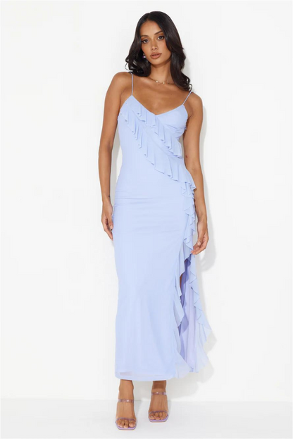 ANALIA RUFFLE MAXI DRESS - BLUE