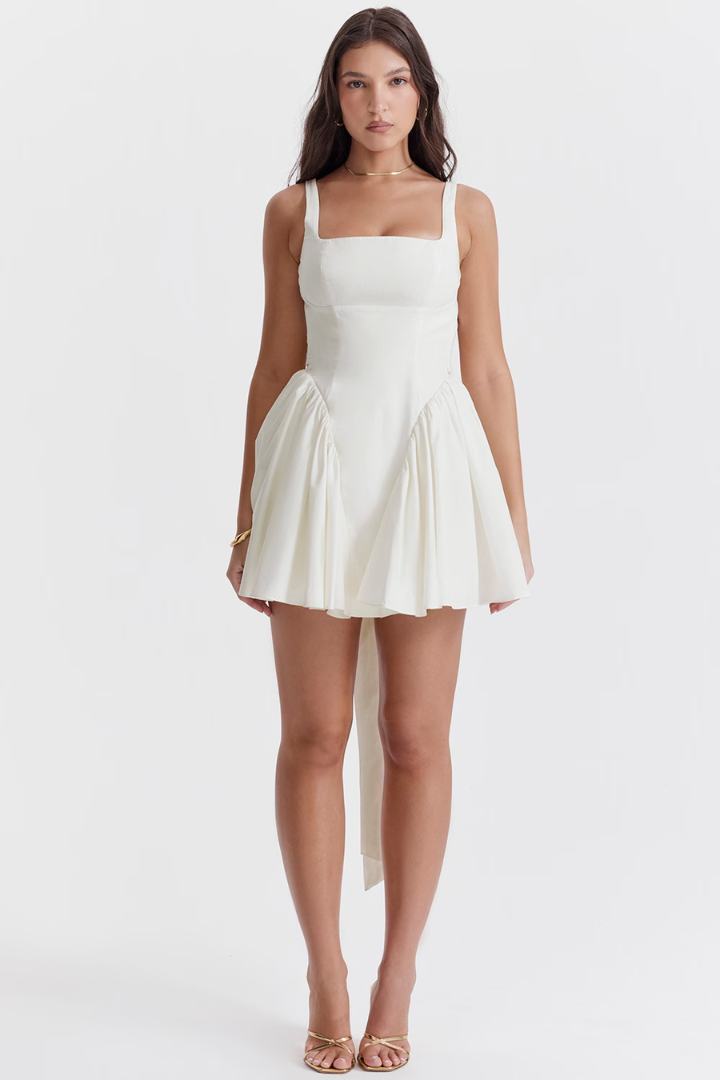 ARIELLA SLEEVELESS MINI DRESS - WHITE - White - M