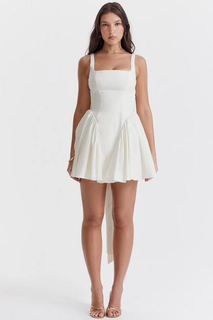 ARIELLA SLEEVELESS MINI DRESS - WHITE - White - M