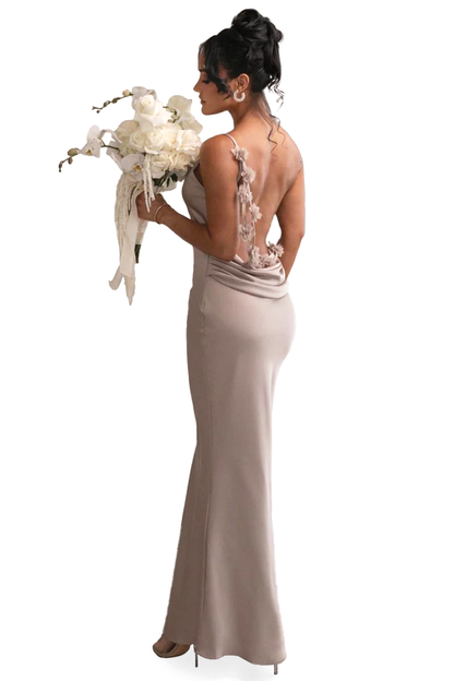 RUBY MAXI LONG DRESS-RED - Wine Red - S