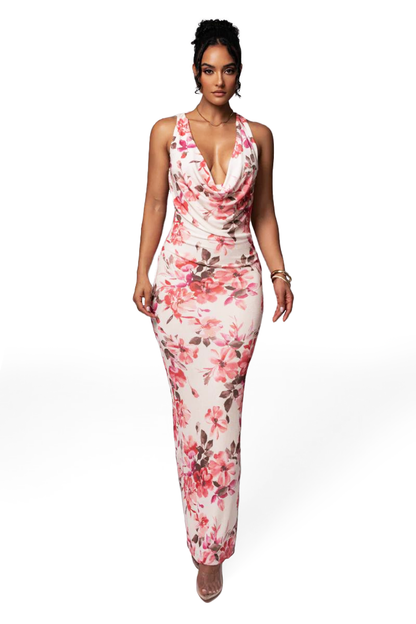 NORA SLEEVELESS MAXI DRESS - PINK FLORAL * change the supplier *
