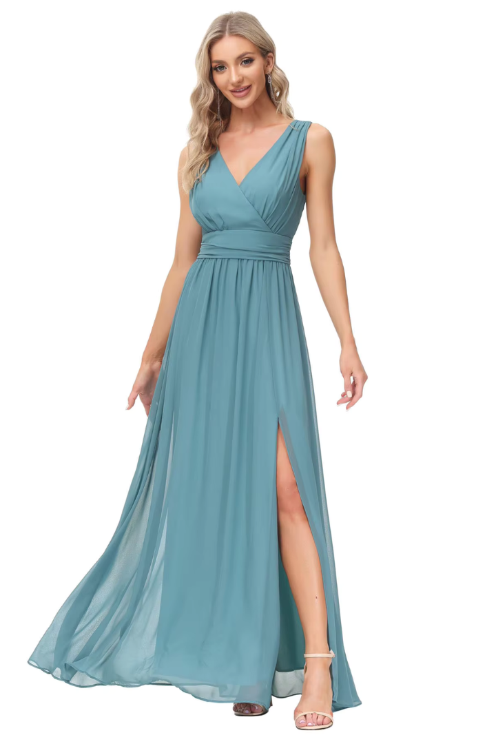 AMORY CHIFFON MAXI DRESS - WATER HYACINTH