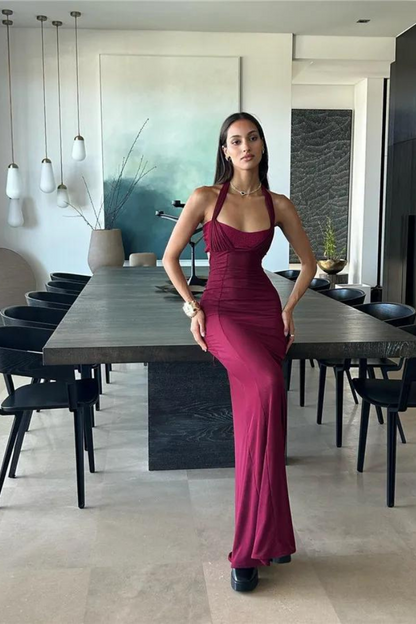 ANTOINETTE MAXI DRESS - RED WINE - Black - M