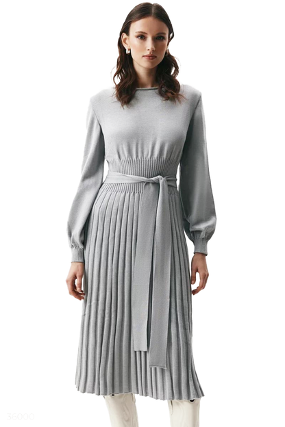 CLAUDIA MIDI KNIT DRESS - BEIGE - Khaki - XL