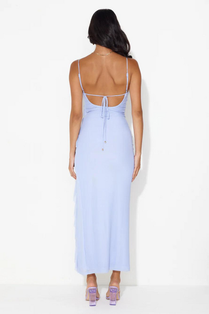 ANALIA RUFFLE MAXI DRESS - BLUE