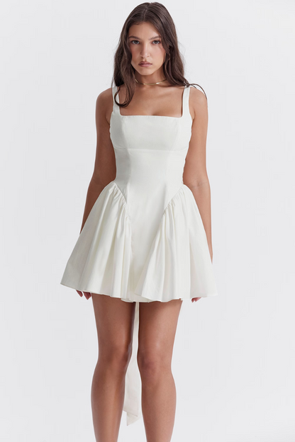 ARIELLA SLEEVELESS MINI DRESS - WHITE - White - M