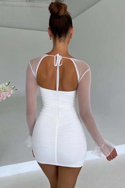 DIANE BODYCON MINI DRESS - WHITE