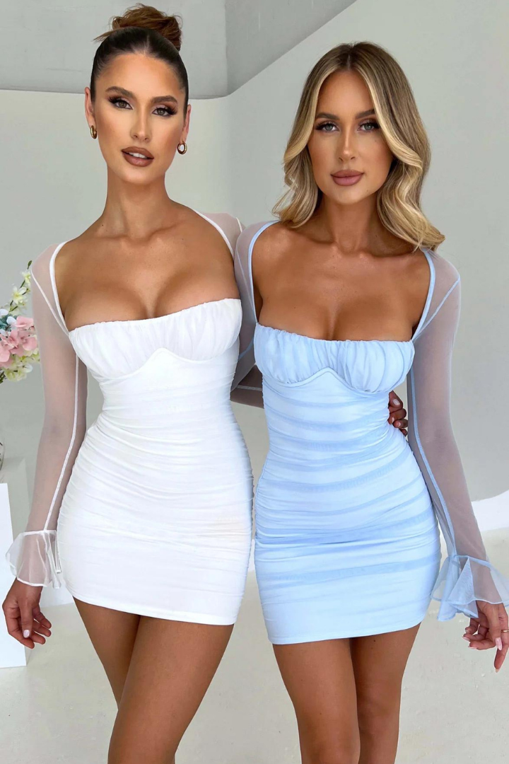 DIANE BODYCON MINI DRESS - WHITE