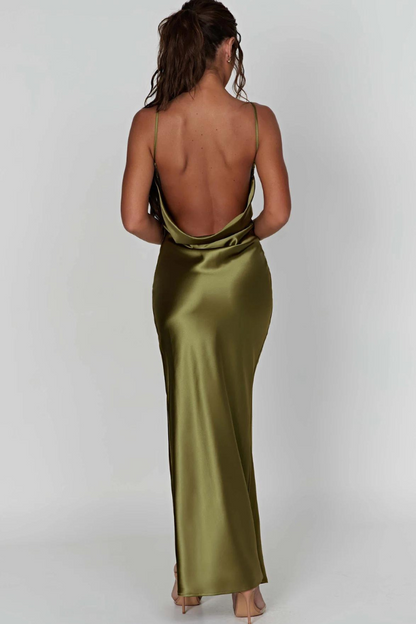 ANDREA SATIN MAXI DRESS - IVORY
