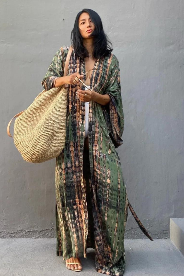 ESTHER BOHO MAXI DRESS - ARMY GREEN