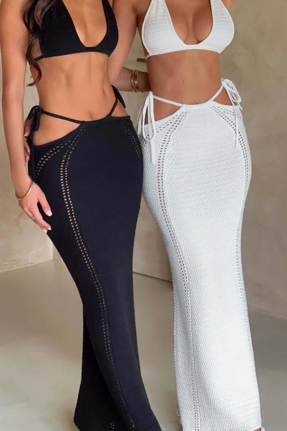 ALMA KNIT DRESS - WHITE