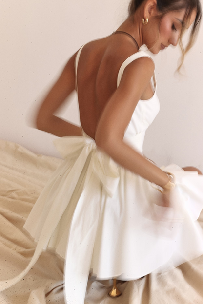 ARIELLA SLEEVELESS MINI DRESS - WHITE - White - M
