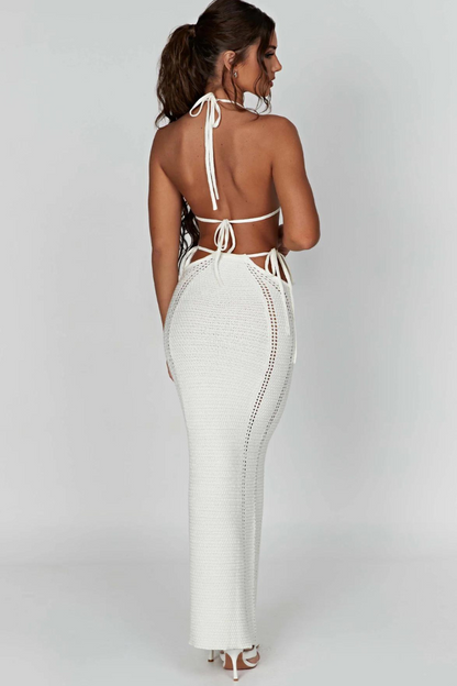 ALMA KNIT DRESS - WHITE