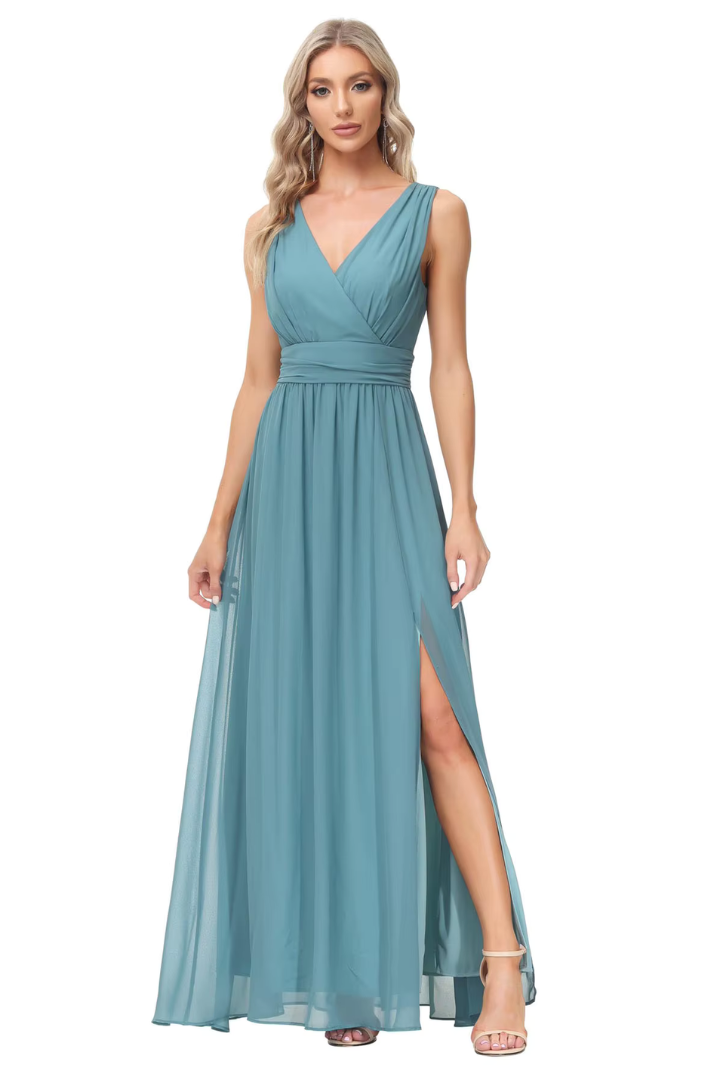 AMORY CHIFFON MAXI DRESS - WATER HYACINTH