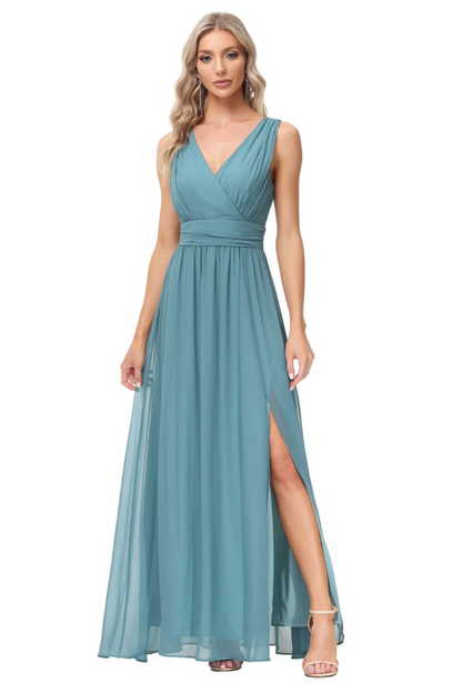 AMORY CHIFFON MAXI DRESS - WATER HYACINTH
