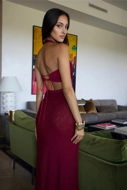 ANTOINETTE MAXI DRESS - RED WINE - Black - M