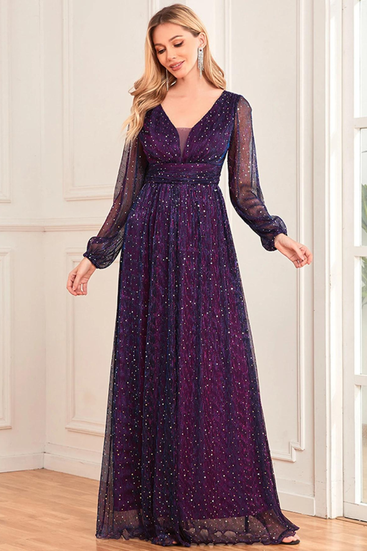 AKRISNA SEQUIN MAXI DRESS - PURPLE